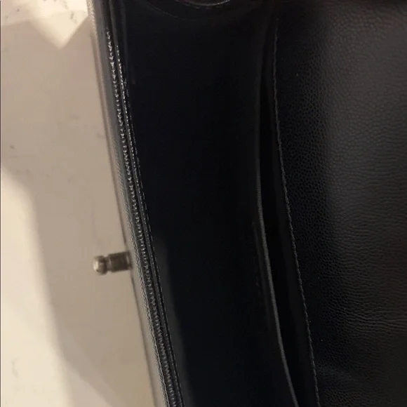 CHANEL Black Quilted Leather Bag with Silver Chain - Picture 6 of 8